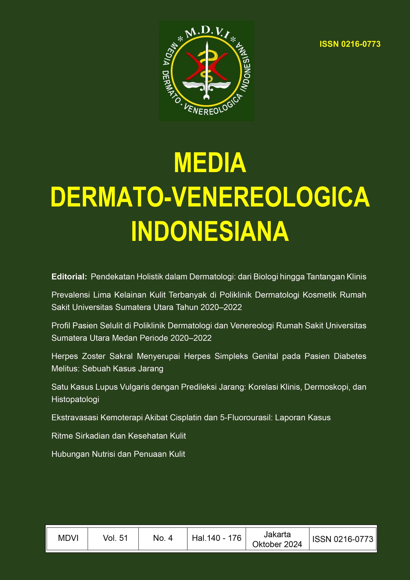 					View Vol. 51 No. 4 (2024): Media Dermato Venereologica Indonesiana
				